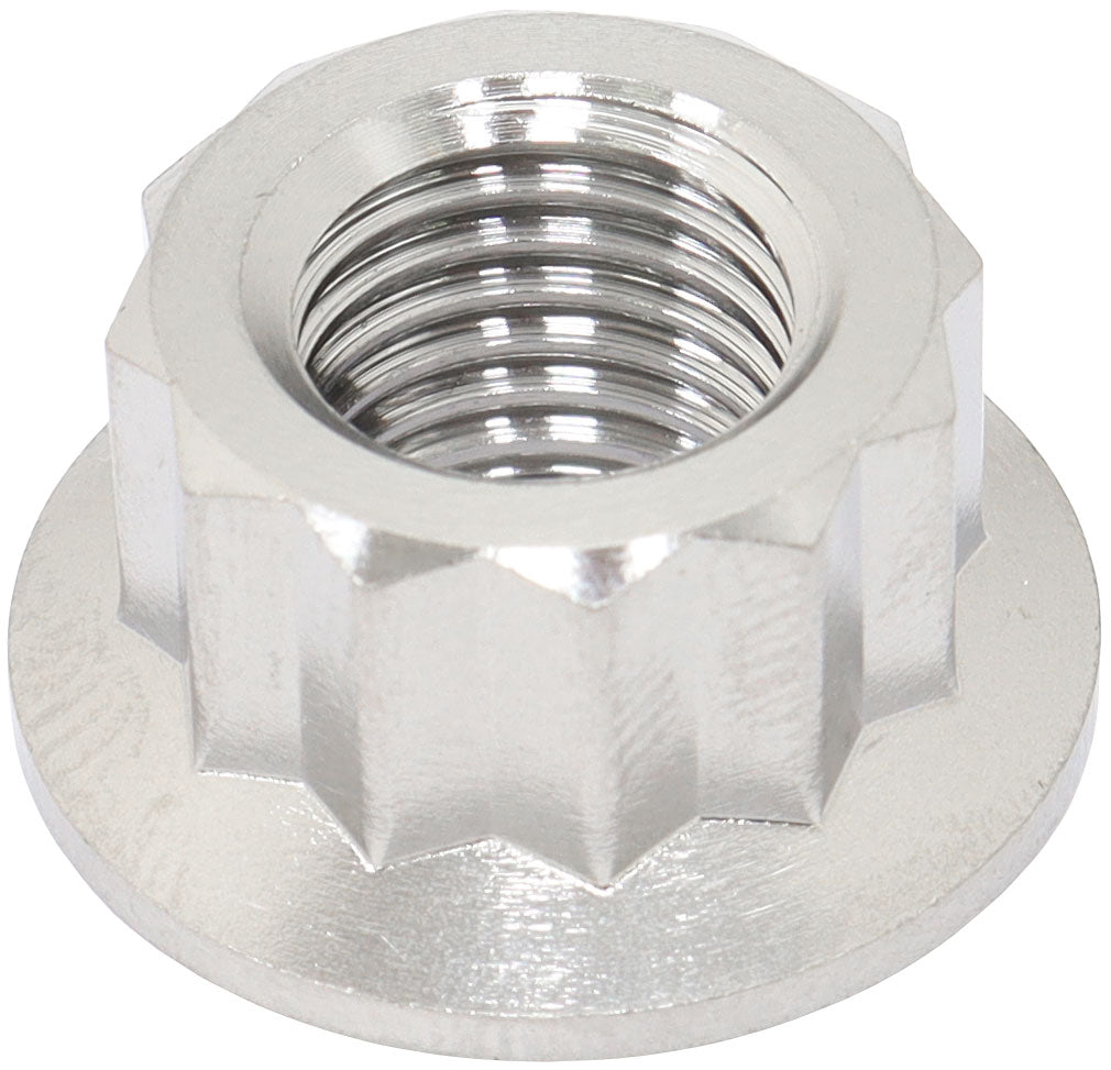 Aeroflow M10 x 1.25mm Titanium 12 Point Nut Natural Finish, Sold Single