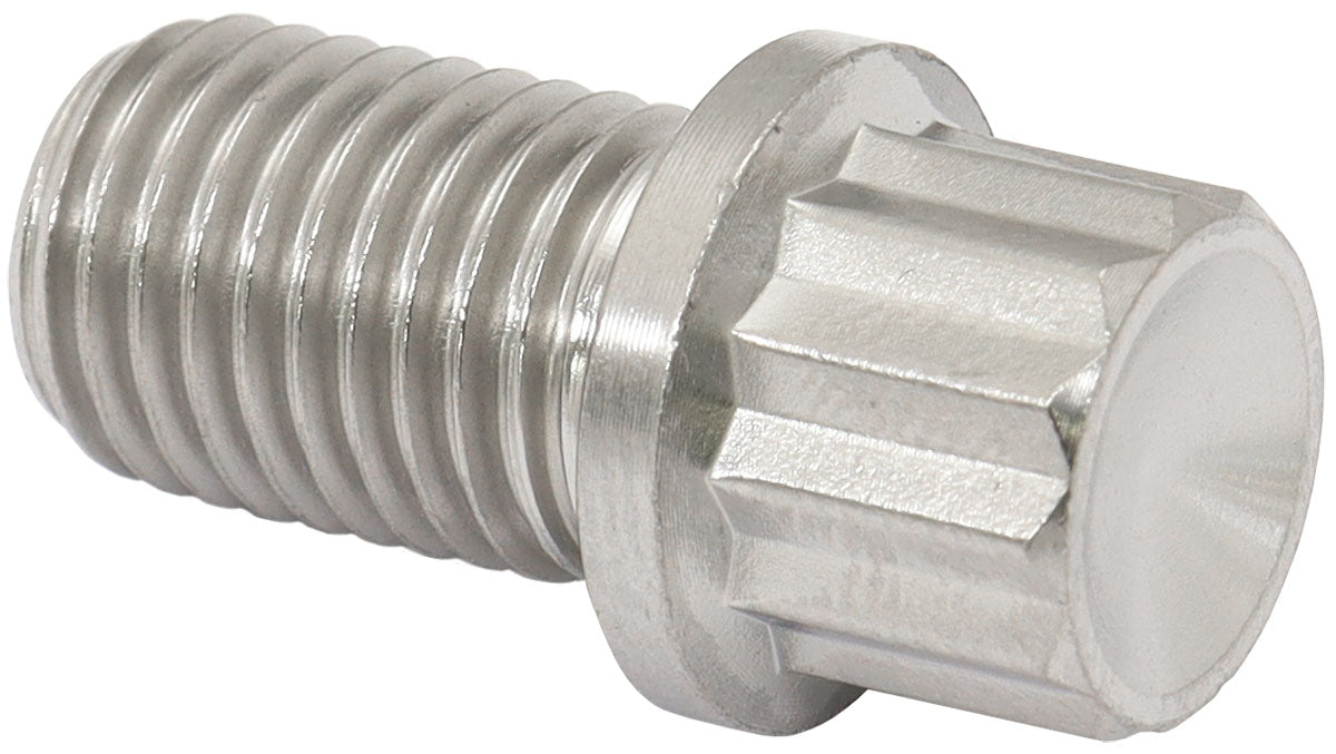 Aeroflow M10 x 1.25mm, UHL 15mm Titanium Bolt 12 Point Head, Natural Finish, Sold Single