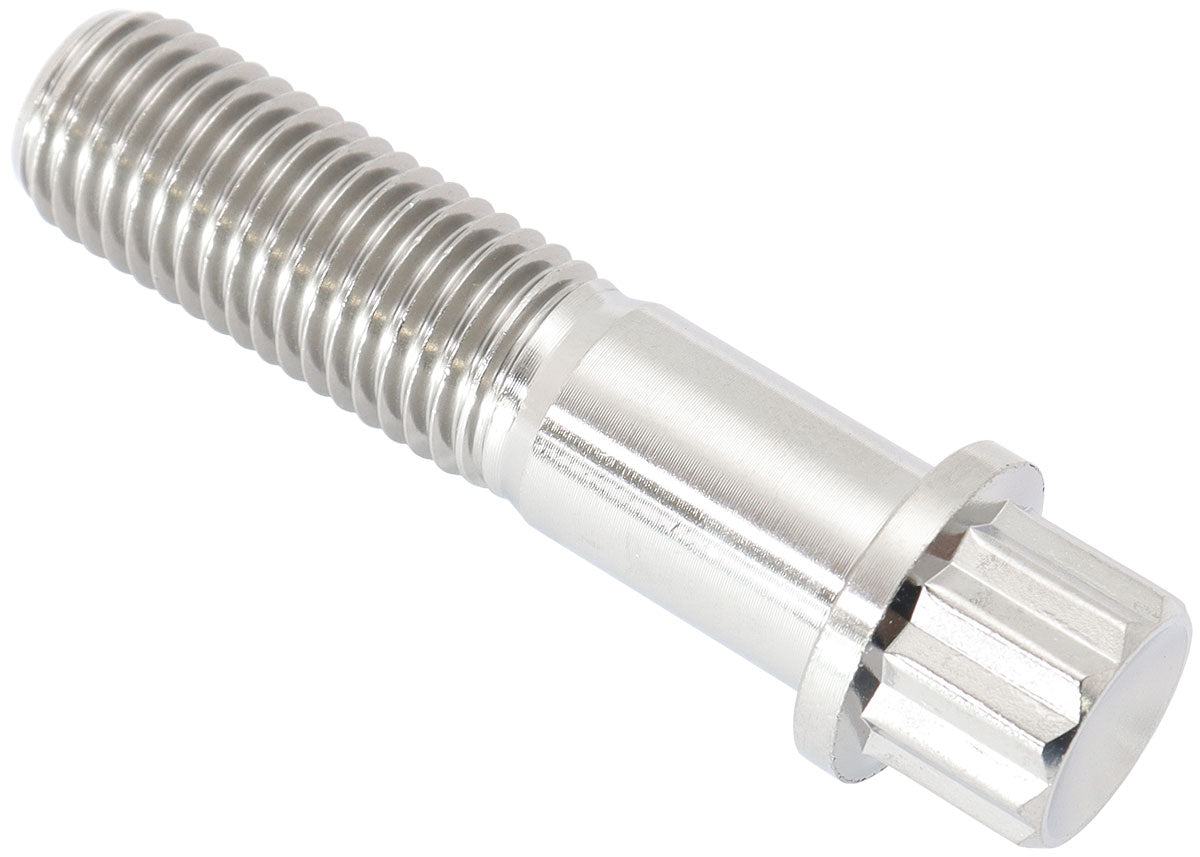 Aeroflow M10 x 1.25mm, UHL 40mm Titanium Bolt 12 Point Head, Natural Finish, Sold Single