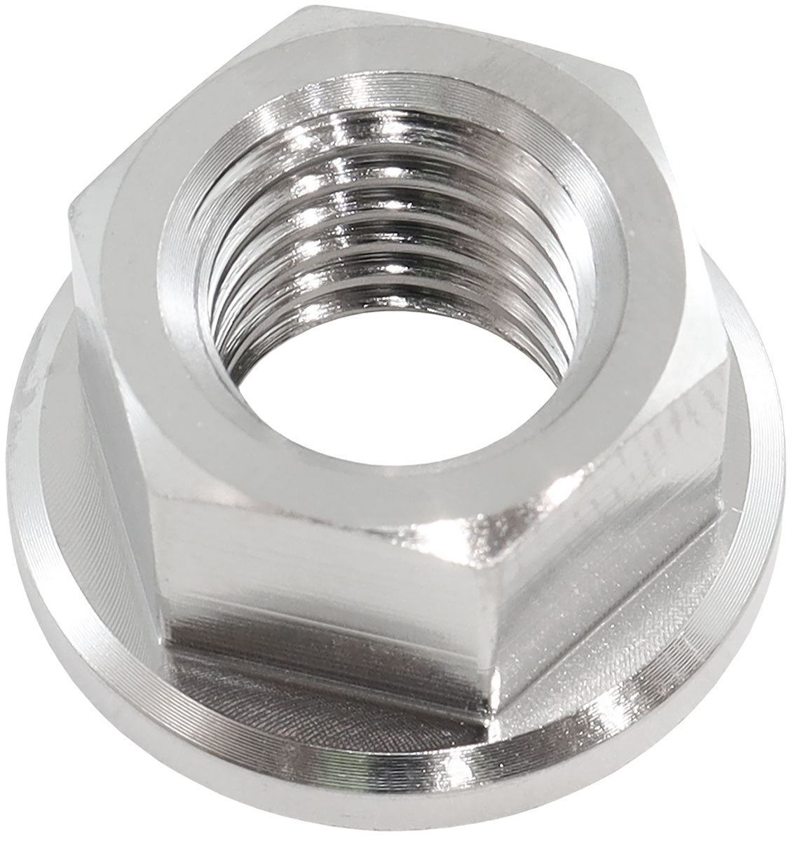 Aeroflow M10 x 1.50mm Titanium 6 Point Hex Nut Natural Finish, Sold Single