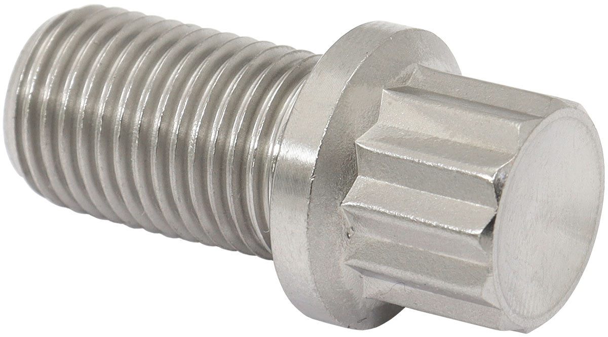 Aeroflow M12 x 1.25mm, UHL 20mm Titanium Bolt 12 Point Head, Natural Finish, Sold Single
