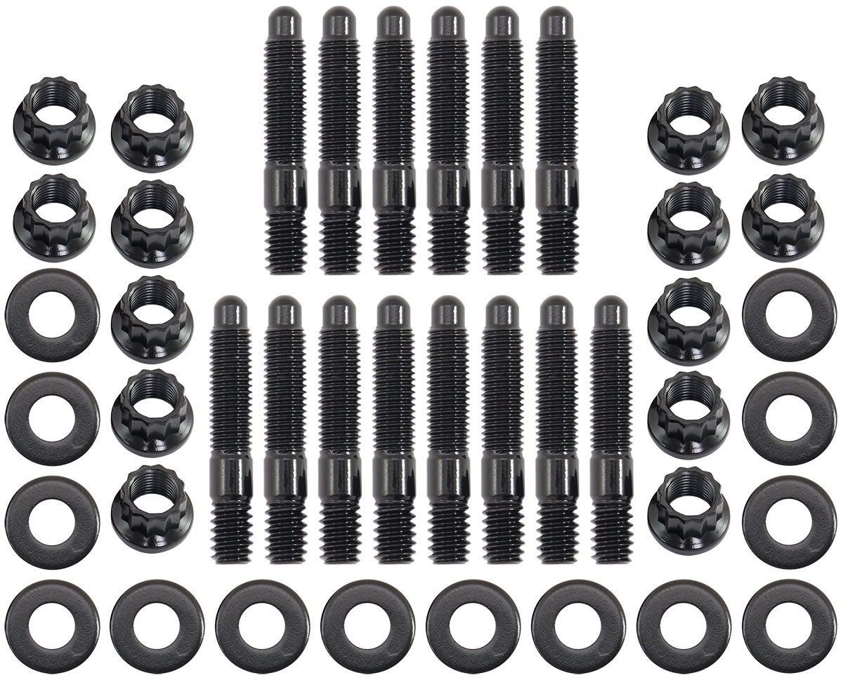 Universal Valve Cover Stud Kit 1/4-20" OAL 1.50", Pack of 14 - BlackFinish 12 PointNuts, 8740 Material