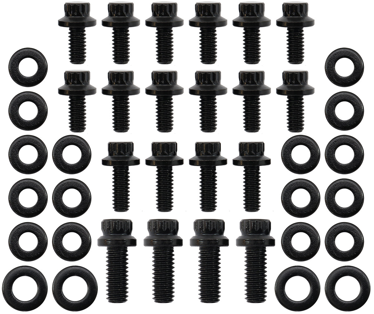 Holden V8 253-308 Oil Pan Bolt Kit - Black Finish 12 Point Head and 8740 Grade Material