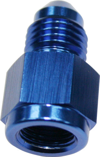 Straight Female NPT to Male AN Adapter 1/8" to -3AN Blue Finish