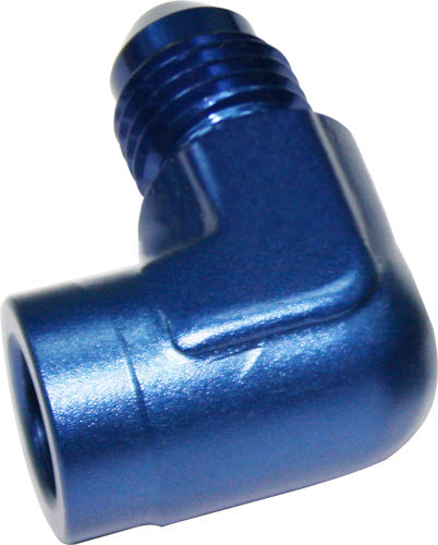 90° Female NPT to Male AN Adapter 1/8" to -3AN Blue Finish