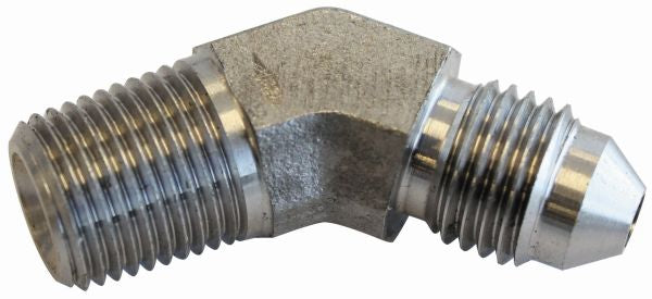 Stainless Steel 45° NPT Male to AN Fitting 1/4" NPT to Male -3AN