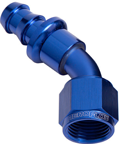 400 Series Push Lock 45° Hose End -12AN Blue Finish. Suits 400 & 500 Series Hose