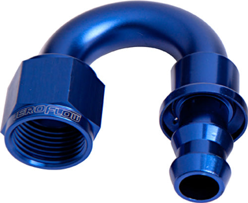 400 Series Push Lock 180° Hose End -10AN Blue Finish. Suits 400 & 500 Series Hose