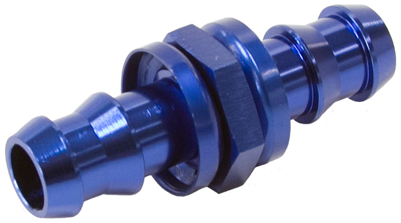 Male to Male Barb Push Lock Adapter -10 to -12 Blue Finish