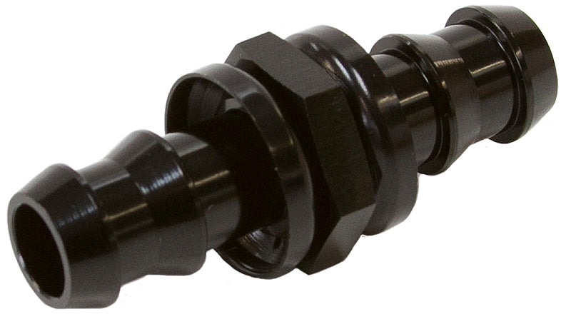 Male to Male Barb Push Lock Adapter -10 to -12 Black Finish