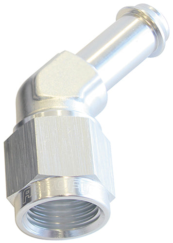 45° Hose Barb 1/2" to -8AN Silver Finish