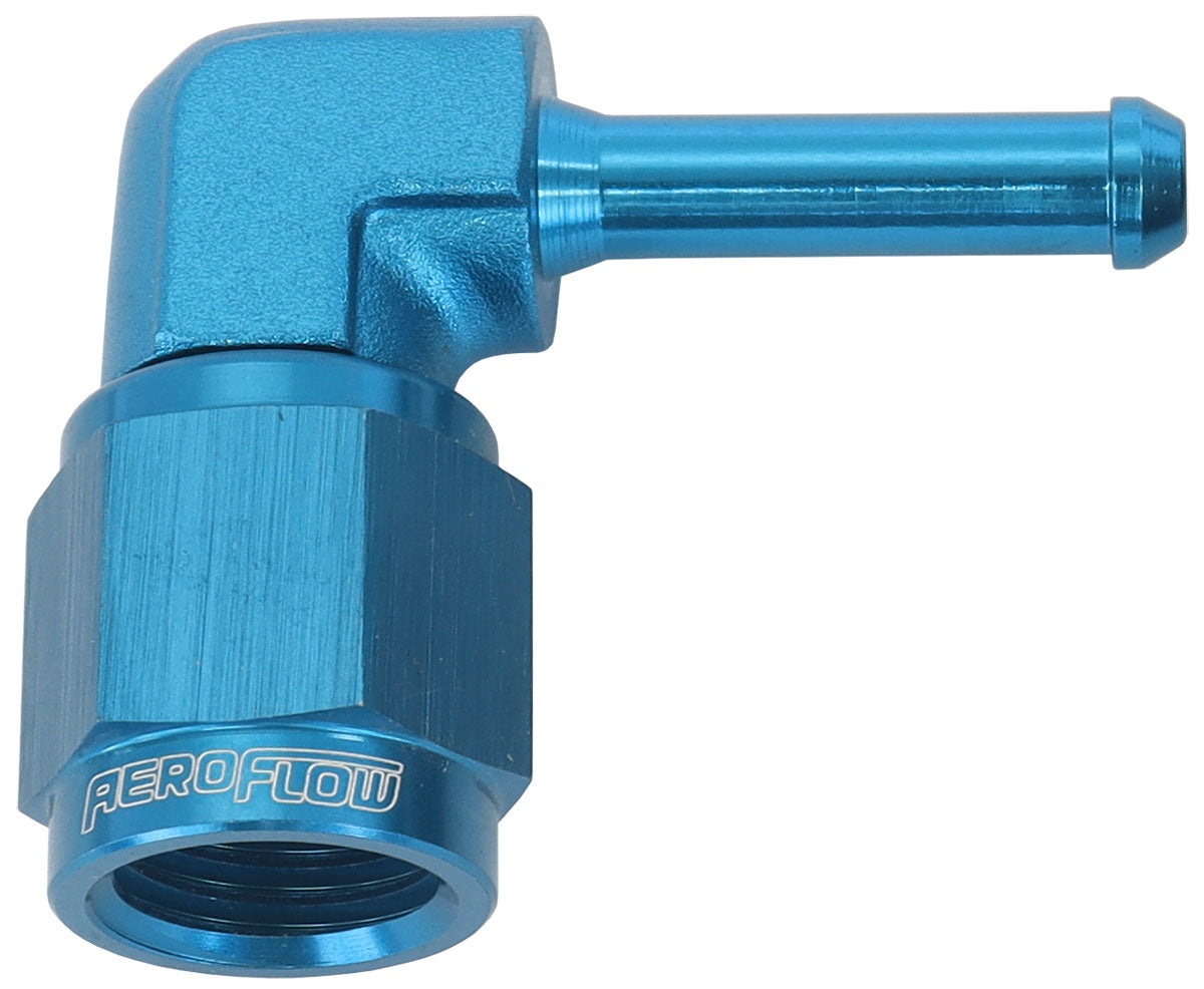 90° Hose Barb 3/16" to -4AN Blue Finish