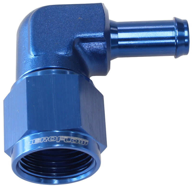 90° Hose Barb 5/16" to -6AN Blue Finish