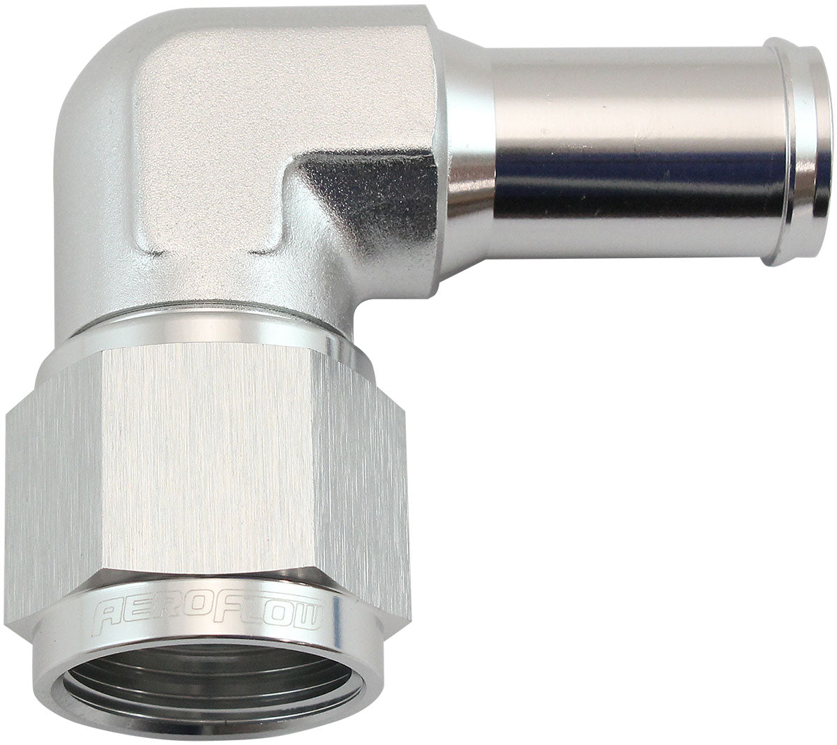 90° Hose Barb 5/8" to -10AN Silver Finish