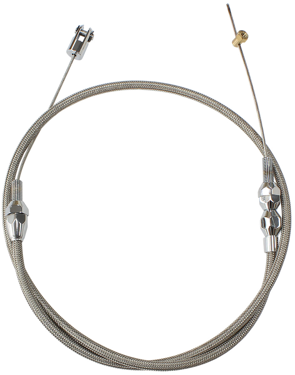 Aeroflow Stainless Steel Throttle Cable - Polished 36" Long Suit GM LS Series