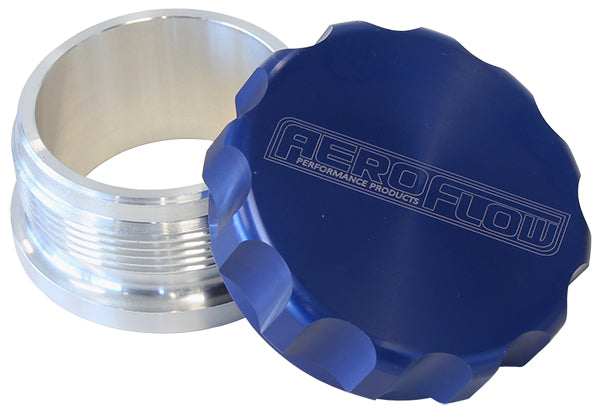 2-1/2" Billet Aluminium Weld-On Filler with Blue Cap