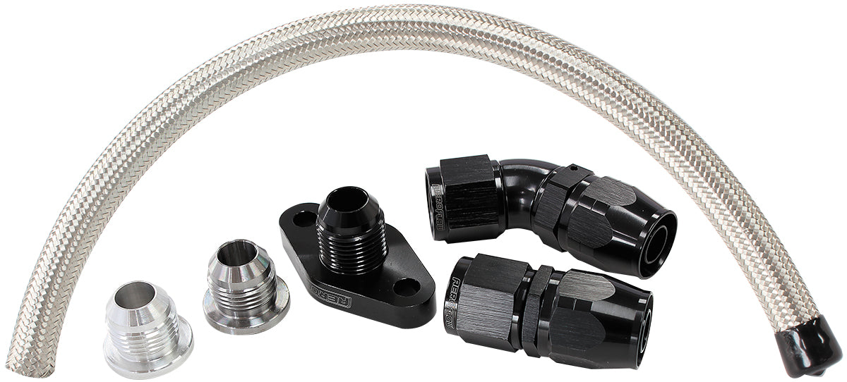 Turbo Oil Drain Kit Universal With 51mm Bolt Center Adapter,-10AN