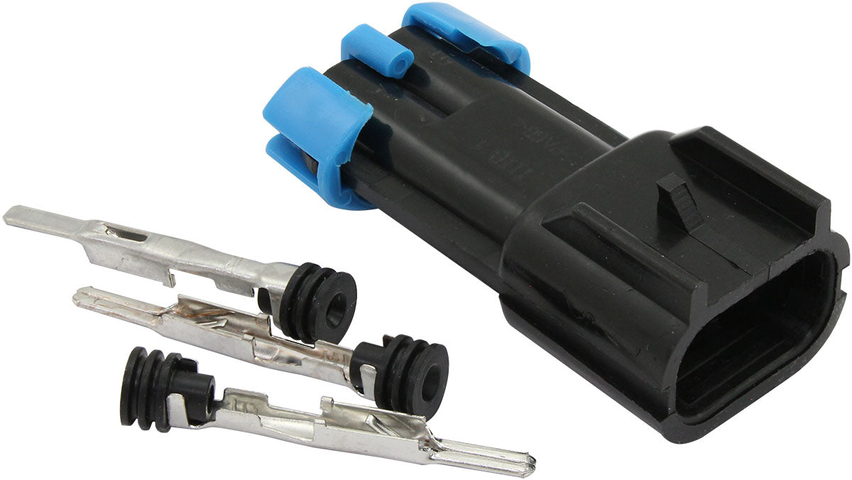 Delphi 40mm Fuel Pump Male Plug & Pins - Rated for all Fuel Types Suit 525LPH, 450LPH Aeroflow Fuel Pumps