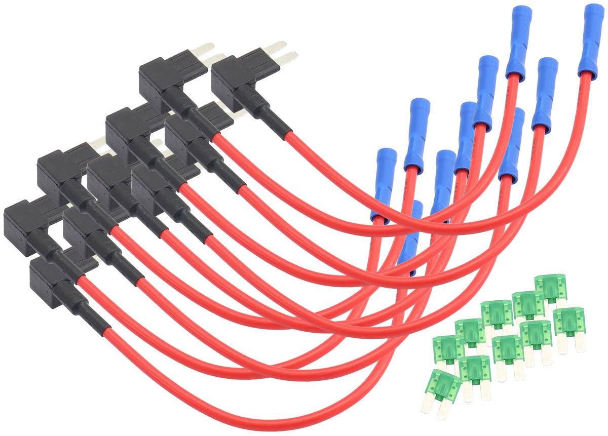 Push-In Fusible Link With Micro Blade Fuse Universal PowerFeed Leed, Sold As A 10 Pack
