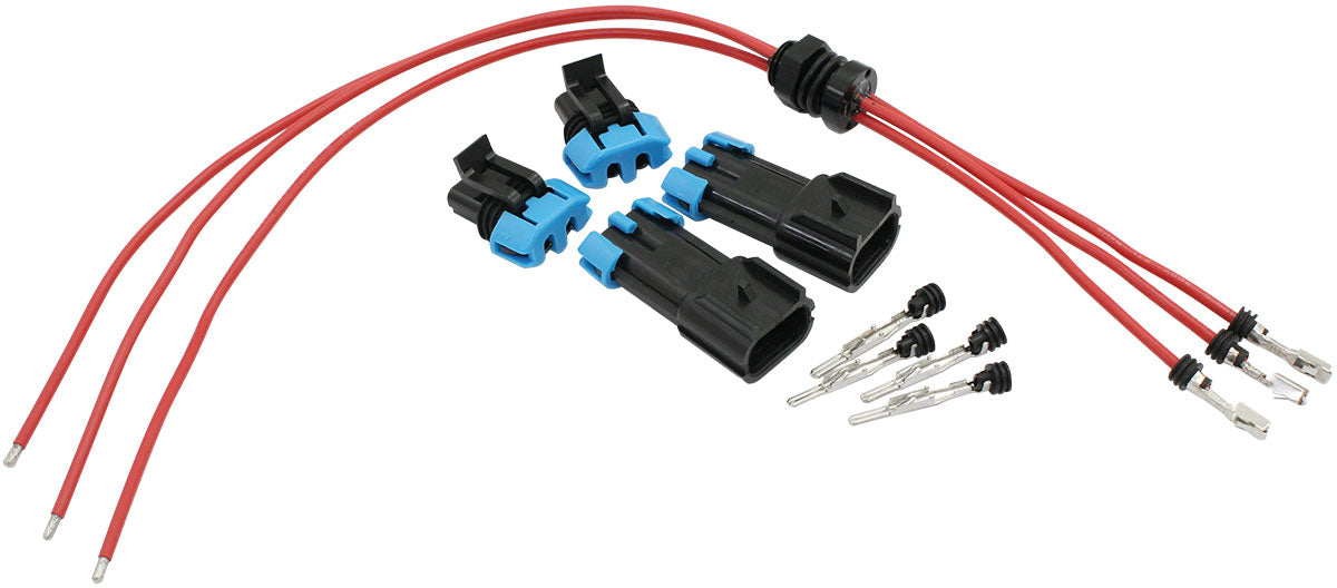 3 Wire Electrical Terminal Bulkhead Sold Single with Positive (Red) Wires to Suit Aeroflow Billet Triple Pump Hanger