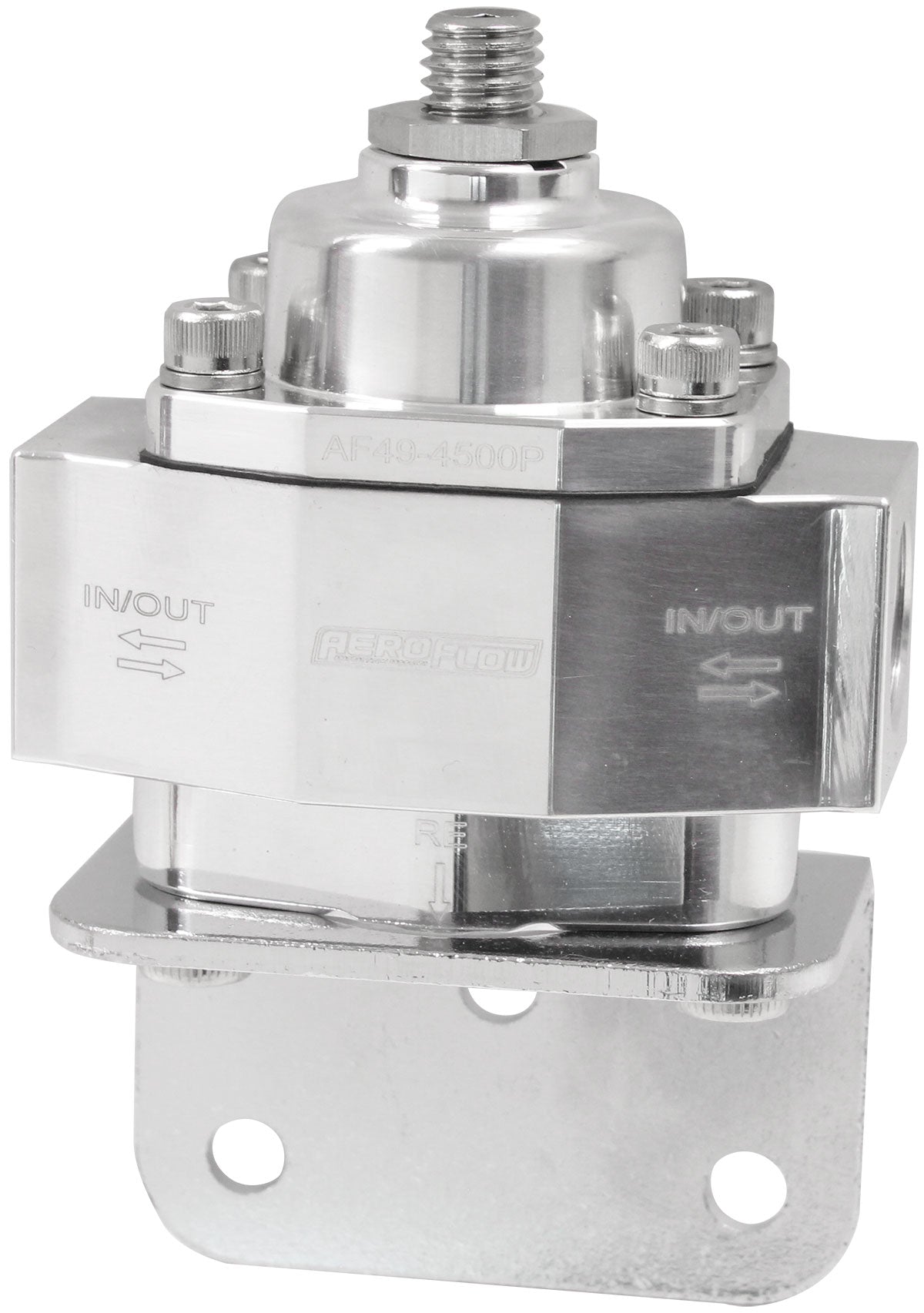 Aeroflow Bypass Adjustable Fuel Pressure Regulator, Silver 4.5-9 psi Adjustable. 3/8" NPT Ports with Bottom Return