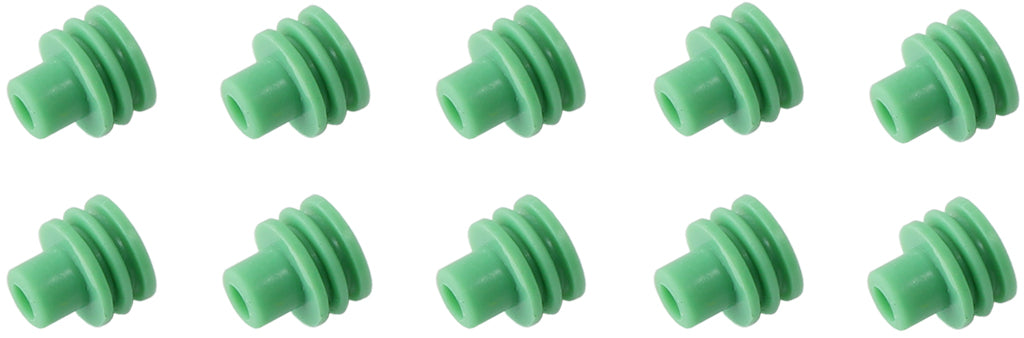 Replacement Weatherpack Wire Seal Green Suit 14-16 AWG Wire, 10-Pack