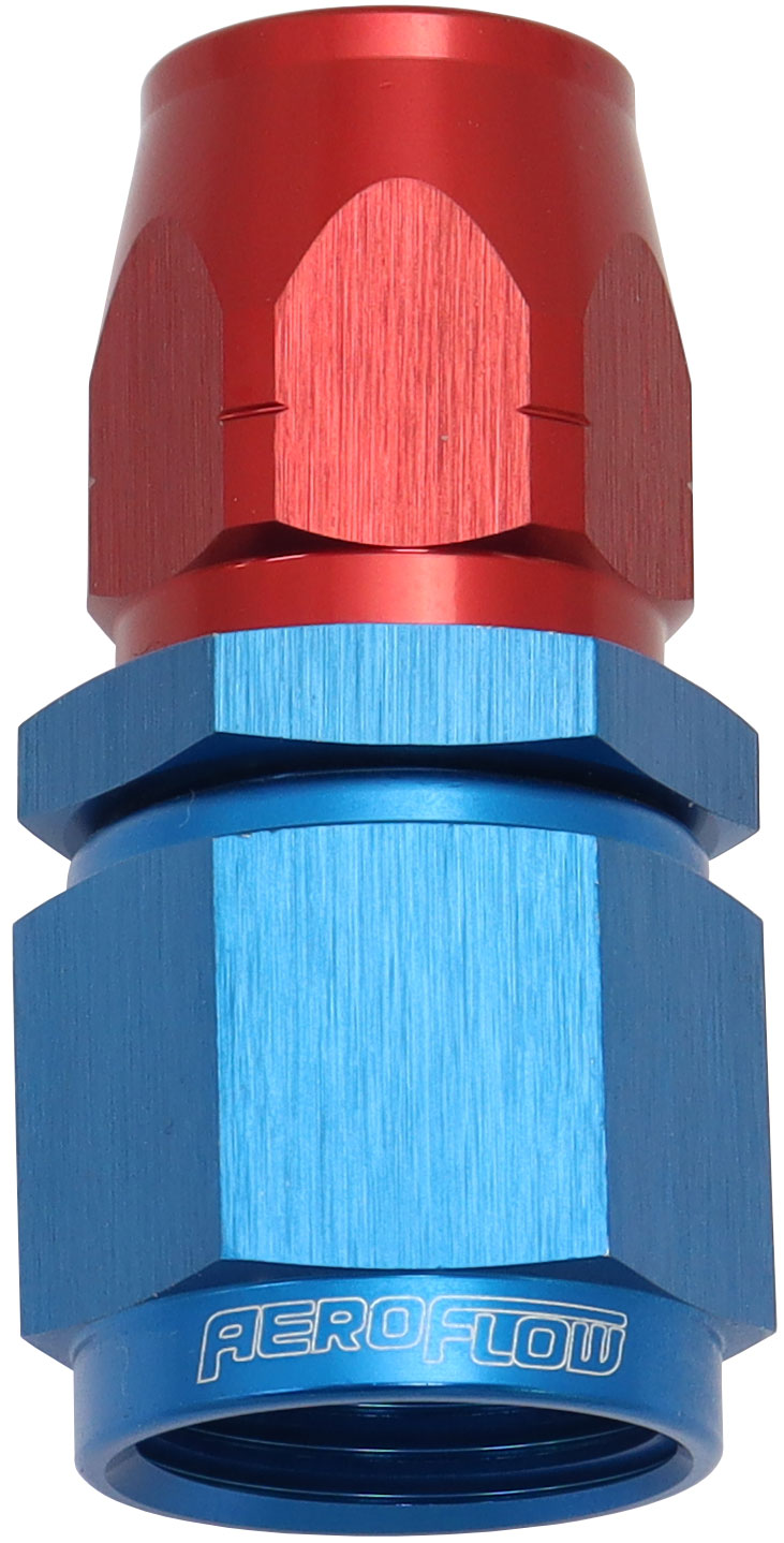 550 Series Cutter Style One Piece Straight Stepped Hose End -8AN to -6 Hose Blue/Red Finish. Suits 100 & 450 Series Hose