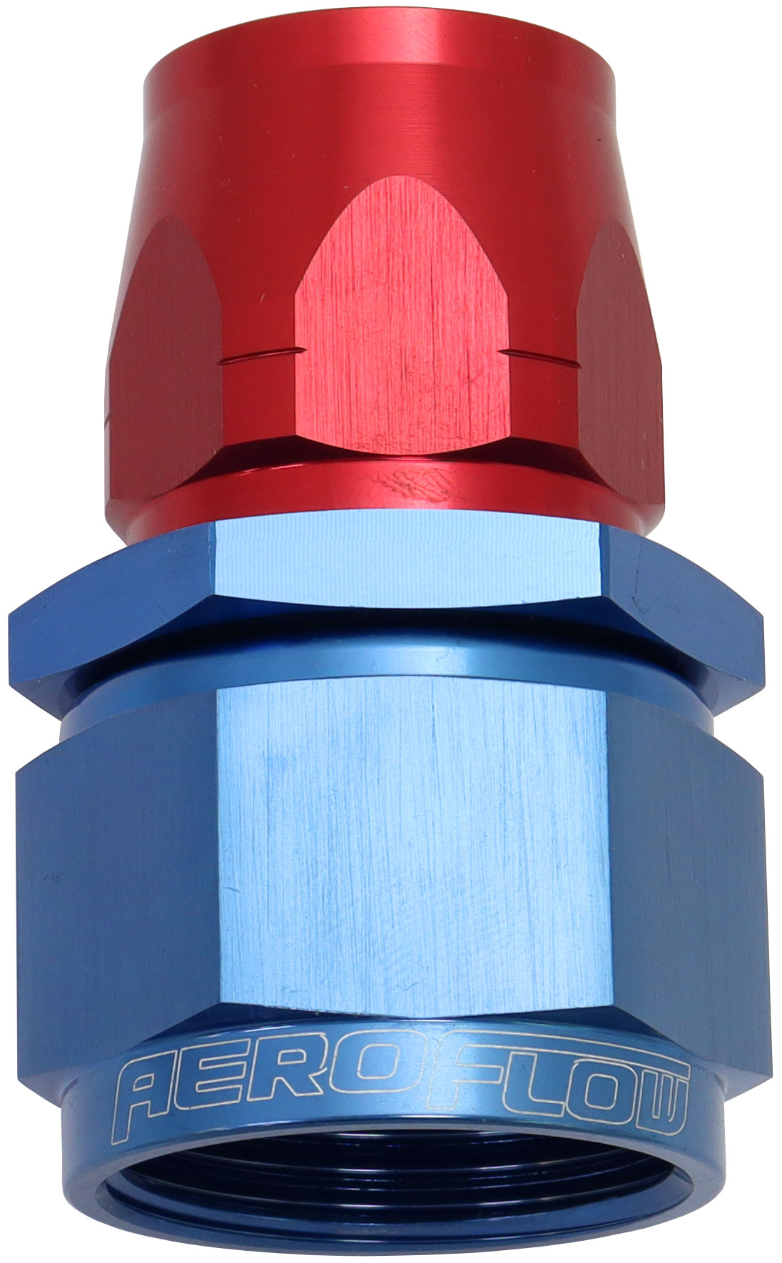 550 Series Cutter Style One Piece Straight Stepped Hose End -16AN to -12 Hose Blue/Red Finish. Suits 100 & 450 Series Hose