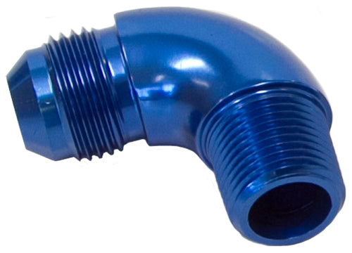 90° NPT to AN Full Flow Adapter 3/4" to -12AN Blue Finish