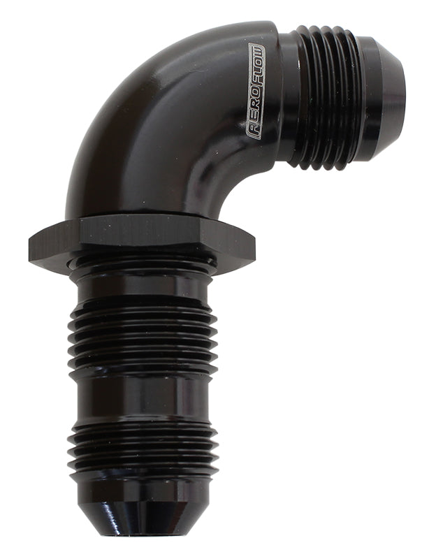 90° Full Flow AN Bulkhead -4AN Black Finish