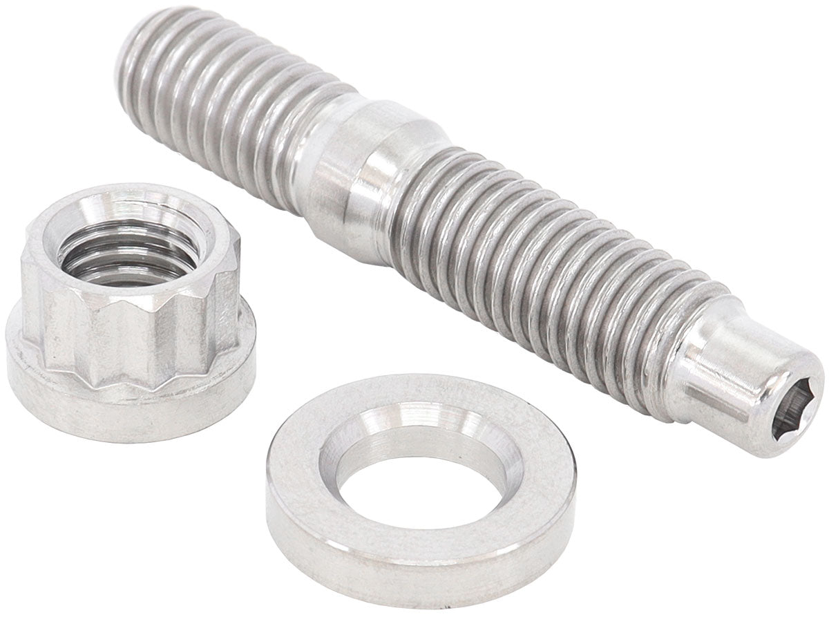 Aeroflow M8 x 1.25mm Titanium Stud, 12 Point Nut and Washer Kit Sold as One Stud, One Flat Washer and One 12 Point Nut