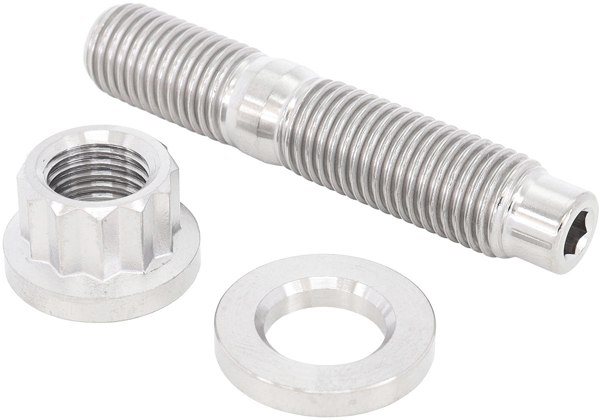 Aeroflow M10 x 1.25mm Titanium Stud, 12 Point Nut and Washer Kit Sold as One Stud, One Flat Washer and One 12 Point Nut