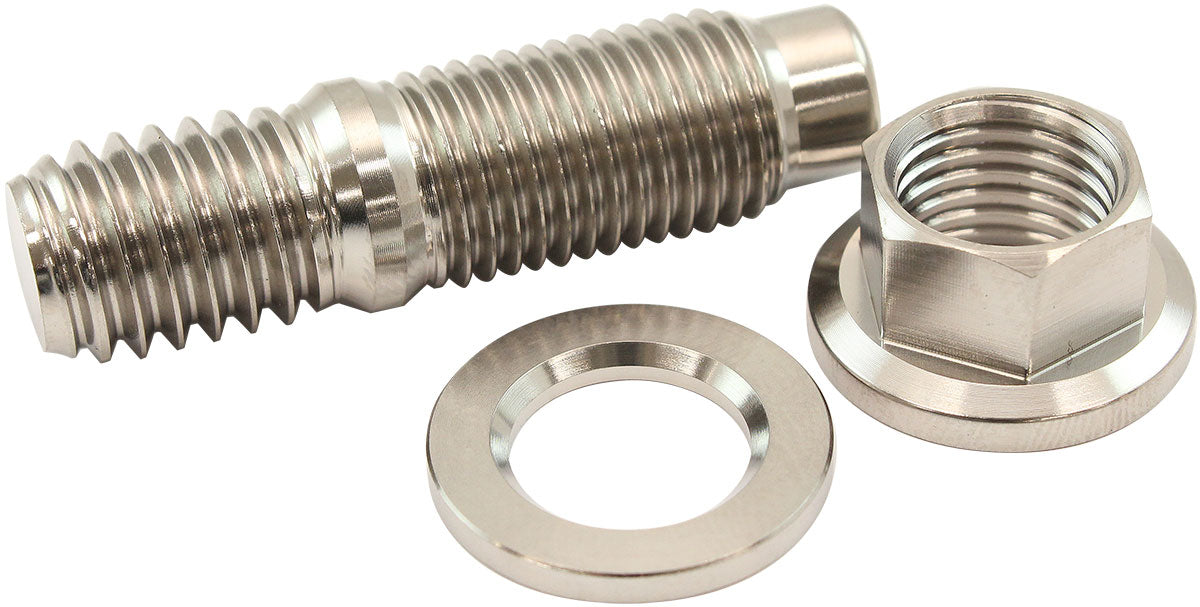 Aeroflow 7/16" Titanium Stud, Nut and Washer Kit Sold as One Stud, One Flat Washer and One 6 Point Hex Nut
