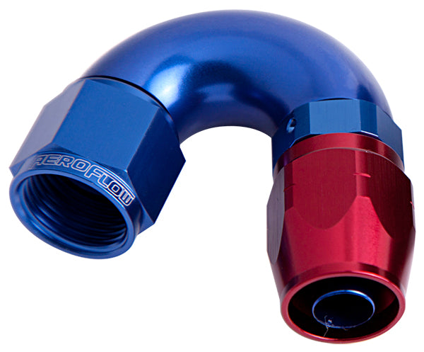 550 Series Cutter One-Piece Full Flow Swivel 150° Hose End -6AN Blue/Red Finish. Suits 100 & 450 Series Hose