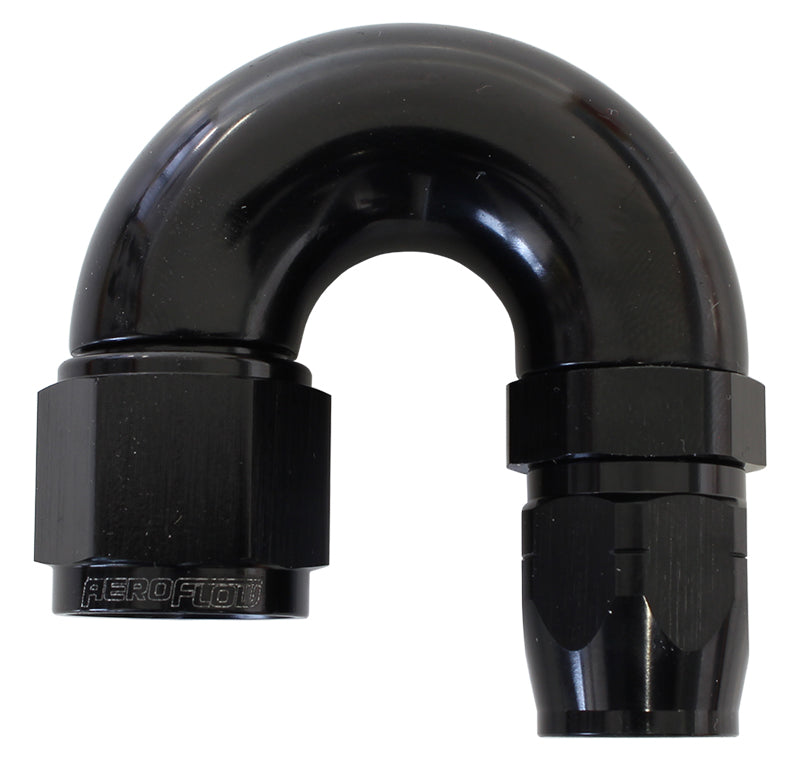 550 Series Cutter Style One Piece Swivel 180° Stepped Hose End -10AN to -8 Hose Black Finish. Suits 100 & 450 Series Hose