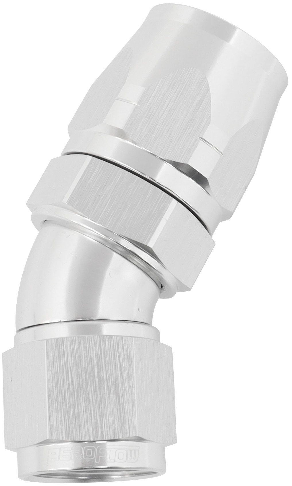 550 Series Cutter Style One Piece Swivel 30° Stepped Hose End -10AN to -12 Hose Silver Finish. Suits 100 & 450 Series Hose