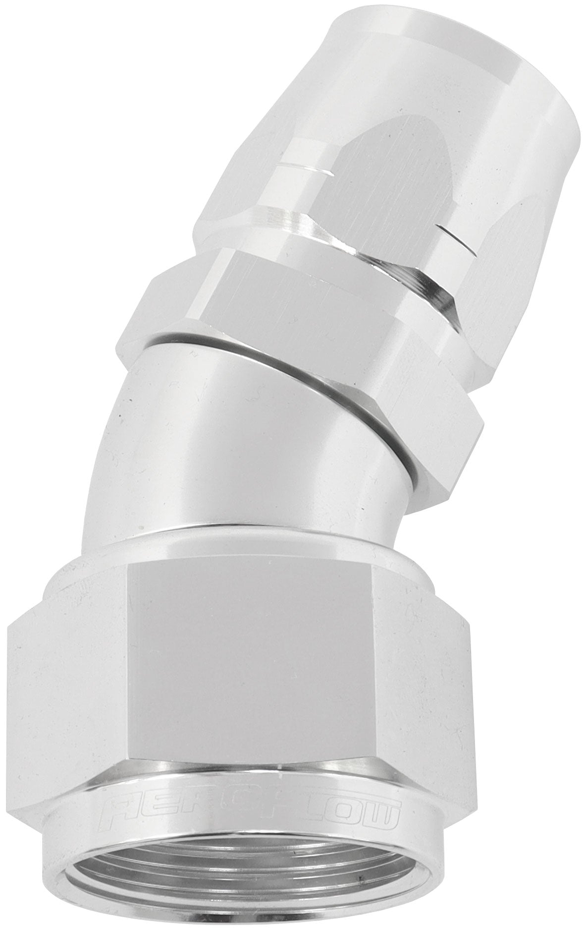 550 Series Cutter Style One Piece Swivel 30° Stepped Hose End -16AN to -12 Hose Silver Finish. Suits 100 & 450 Series Hose