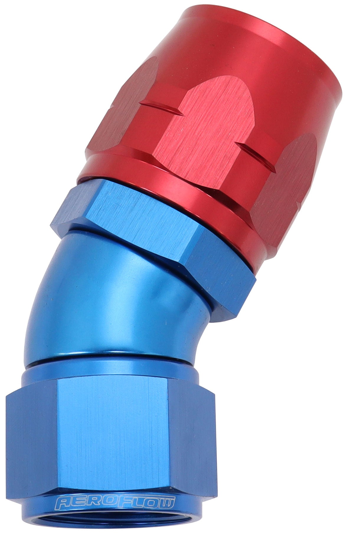 550 Series Cutter Style One Piece Swivel 30° Stepped Hose End -12AN to -16 Hose Blue/Red Finish. Suits 100 & 450 Series Hose