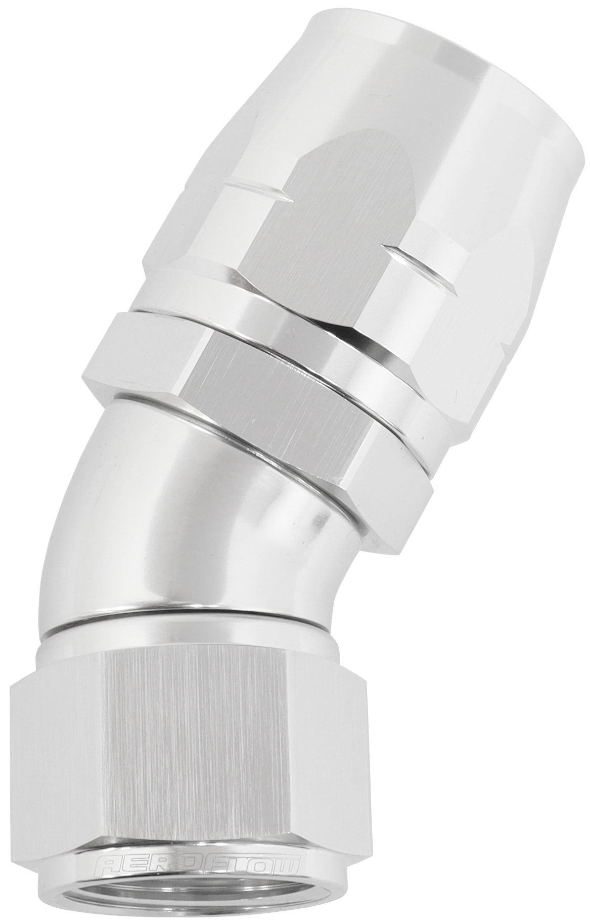 550 Series Cutter Style One Piece Swivel 30° Stepped Hose End -12AN to -16 Hose Silver Finish. Suits 100 & 450 Series Hose