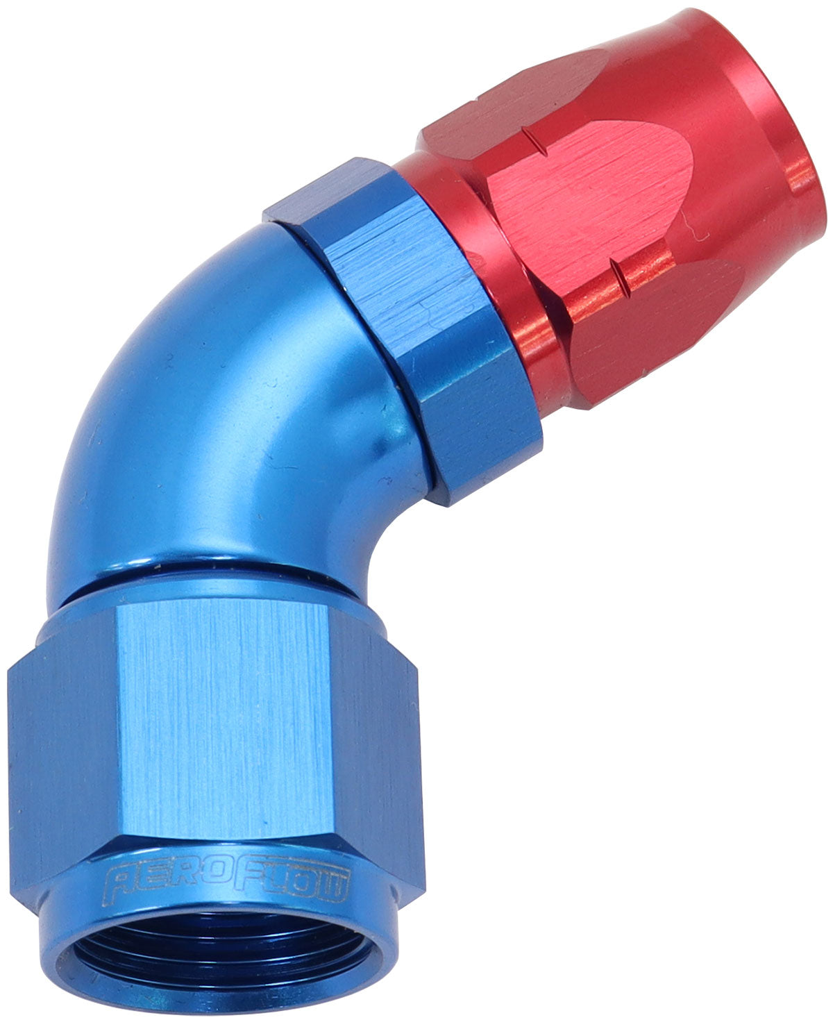 550 Series Cutter Style One Piece Swivel 60° Stepped Hose End -8AN to -6 Hose Blue/Red Finish. Suits 100 & 450 Series Hose