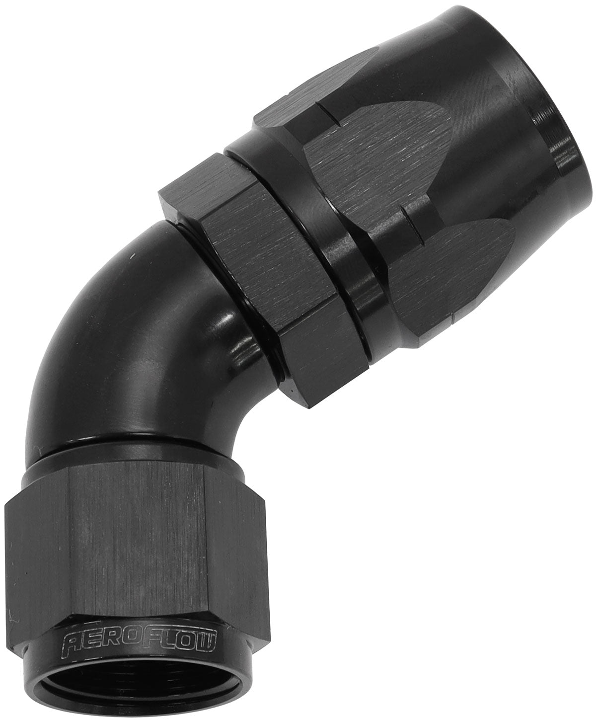 550 Series Cutter Style One Piece Swivel 60° Stepped Hose End -10AN to -12 Hose Black Finish. Suits 100 & 450 Series Hose