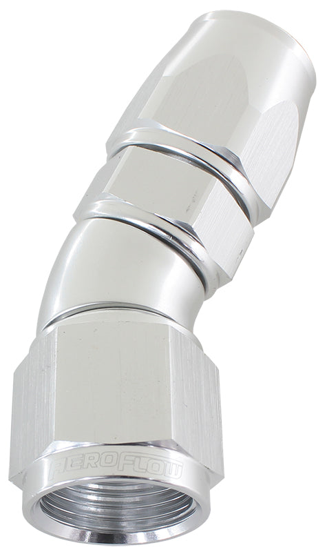 570 Series PTFE 30° Hose End -4AN Silver Finish. Suits 200 & 250 Series Hose