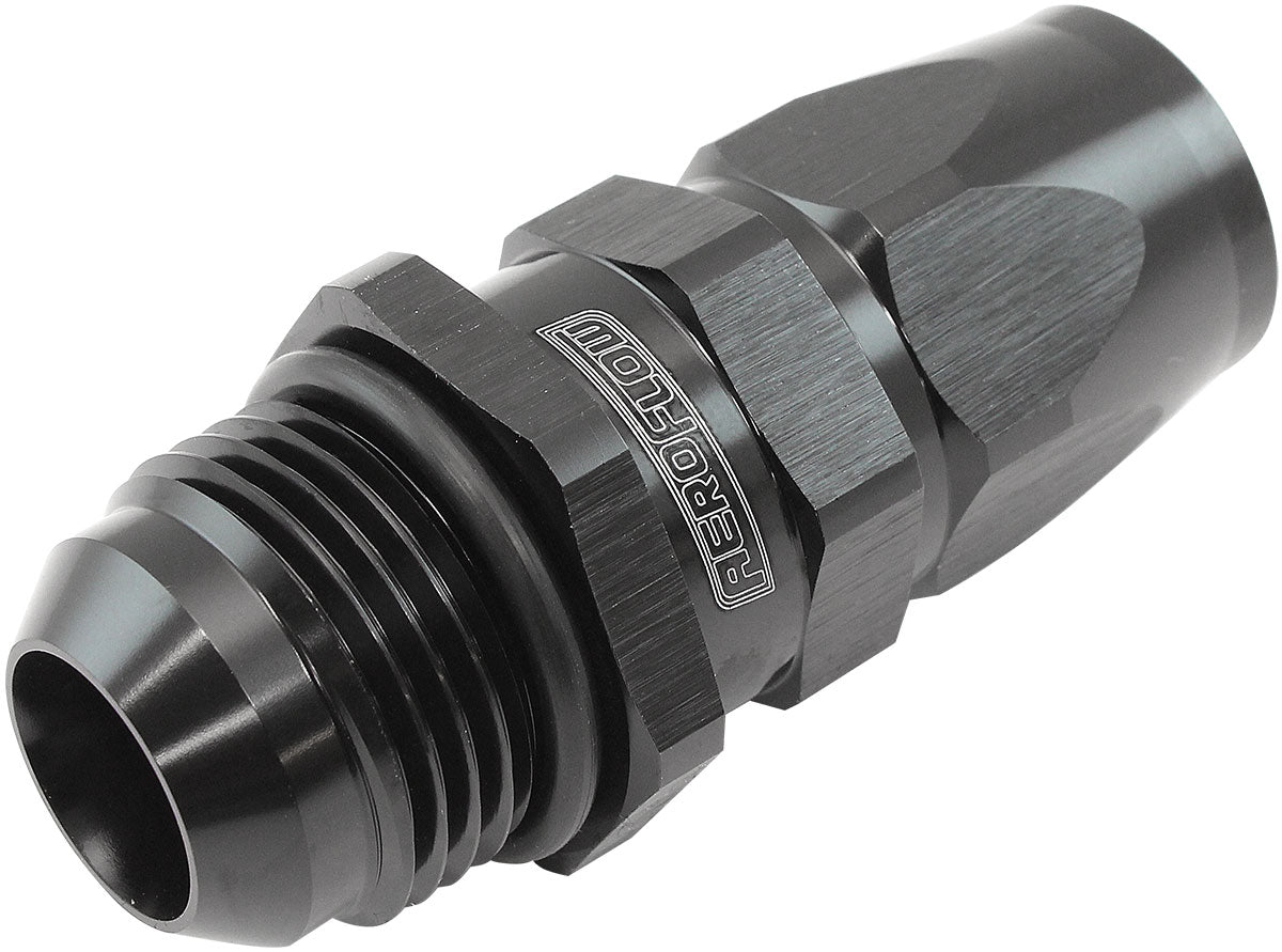 Aeroflow Male AN Swivel Straight Hose End -12AN to -10AN PTFE (Teflon®) Hose End Black Finish