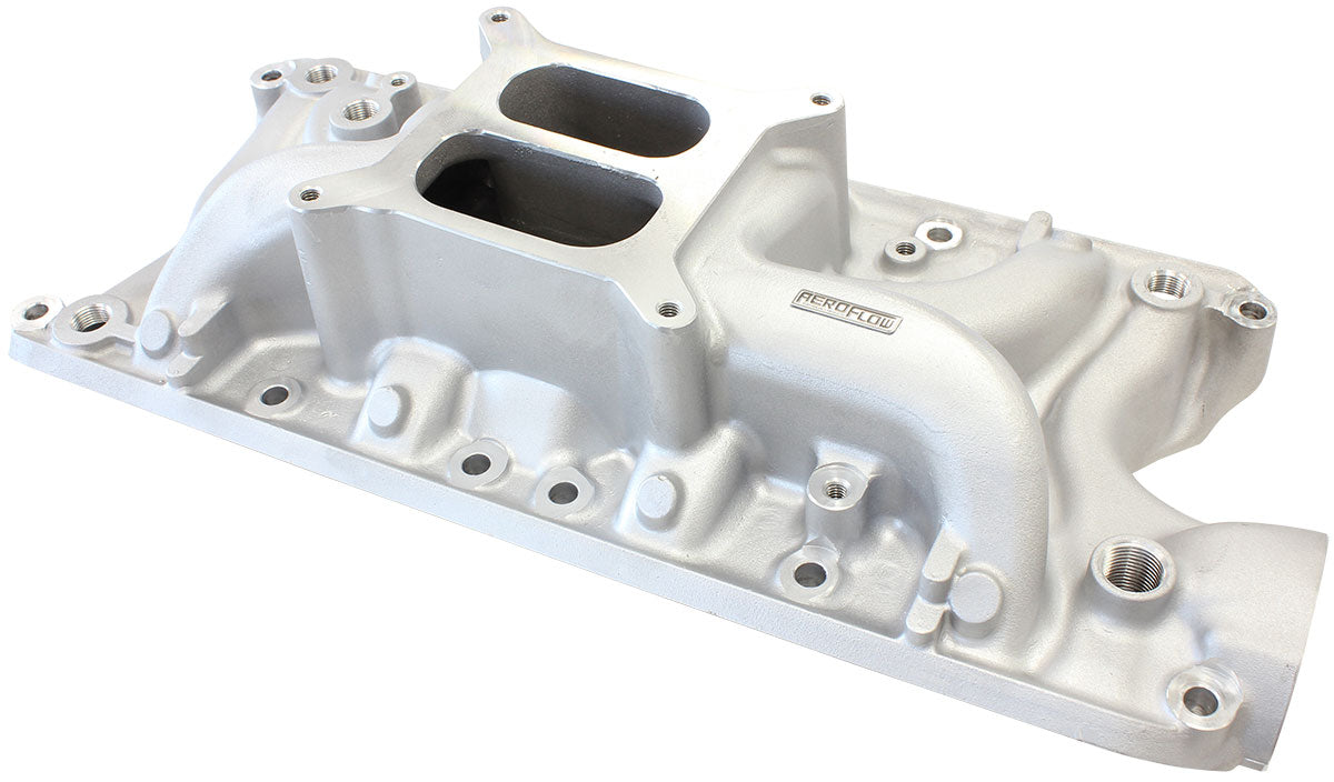 Small Block Ford 289-302 Windsor Street Dual Plane Intake Manifold, Natural Cast Finish 1500 - 6500 RPM, Square Bore Carburettor Pad, Non-EGR