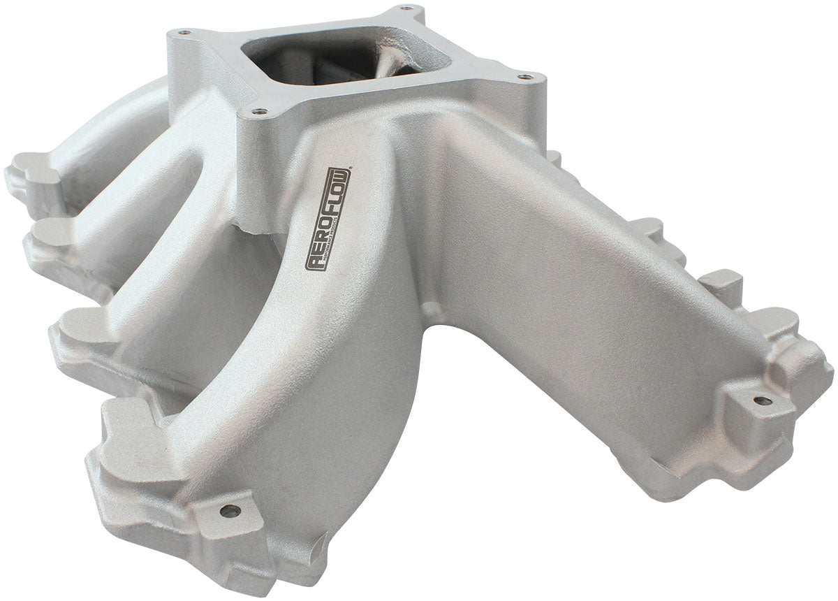 GM LS Cathedral Port Carburettor Hi Rise Single Plane Non-EFI Intake Manifold,Natural Cast Finish 4 Barrell 4150 Square Bore Carburettor Pad