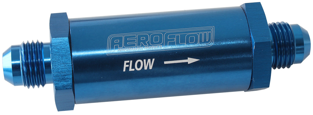 -6AN Turbo Inline Oil Filter 30 Micron Blue Finish