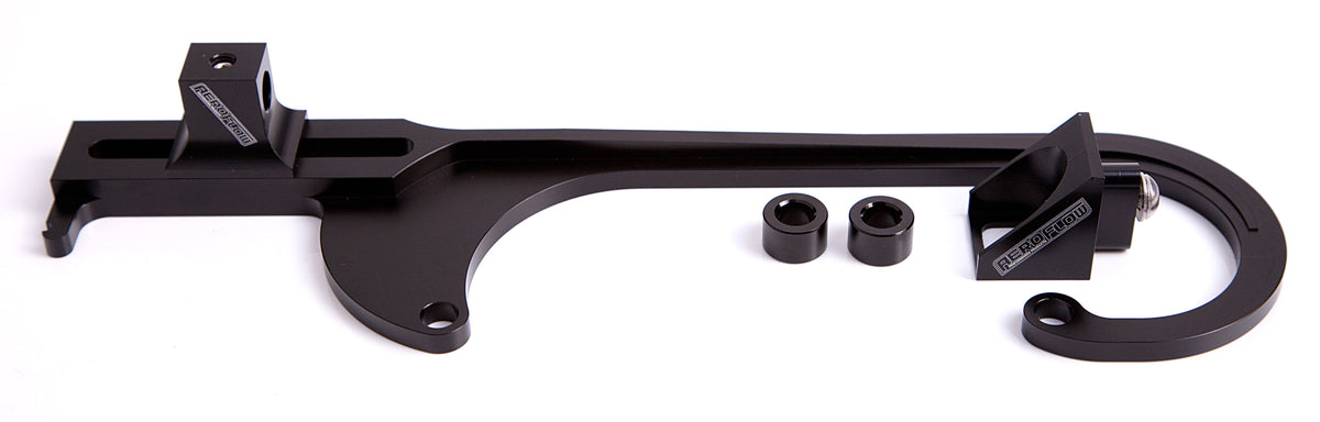 Billet Throttle Cable Bracket 4150 Style Black Finish Return spring bracket part number AF64-2031BLK sold separately.
