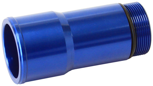 Radiator Hose Adapters - Blue 1.5" O.D., 2.75" Length, 1-1/4"-20 thread, fits most electric water pumps
