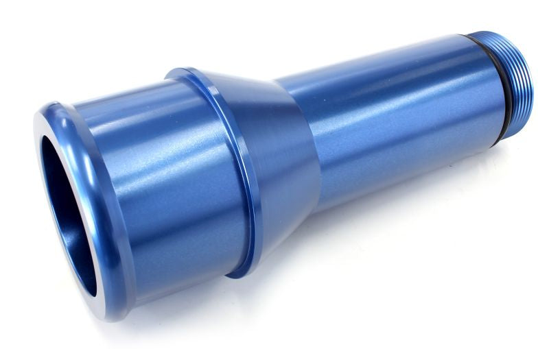 Radiator Hose Adapters - Blue 1.75" O.D., 4.5" Length, 1-1/4"-20 thread, fits most electric water pumps