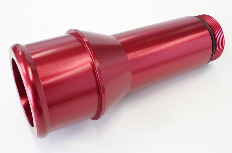 Radiator Hose Adapters - Red 1.75" O.D., 4.5" Length, 1-1/4"-20 thread, fits most electric water pumps